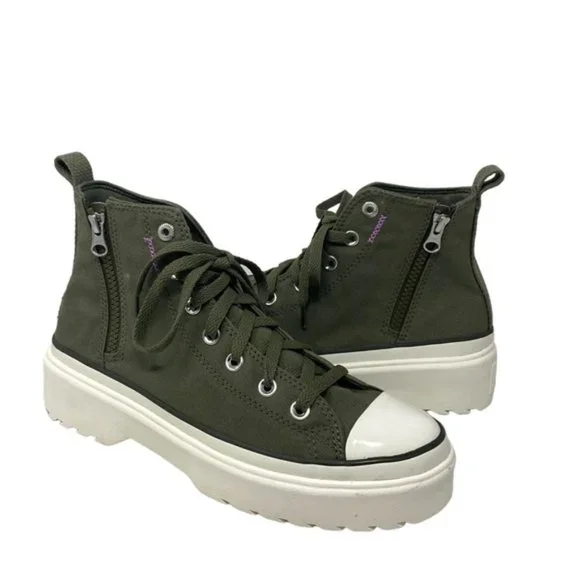 Converse Chuck Taylor Lugged Lift Kids Women's High Sneaker Khaki Canvas A04798C - Picture 4 of 8